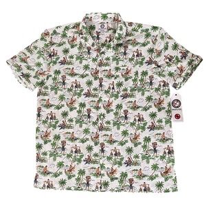 One Resolution Clothing Shirt Hawaiian Natives & Palm Trees Mens Size XL NEW